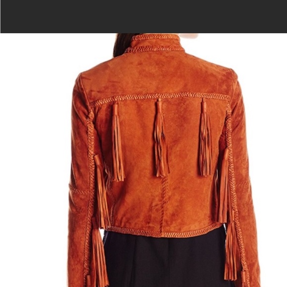 NWT Rust Rachel Zoe Suede Tassel Cropped Jacket 10 - Picture 3 of 6